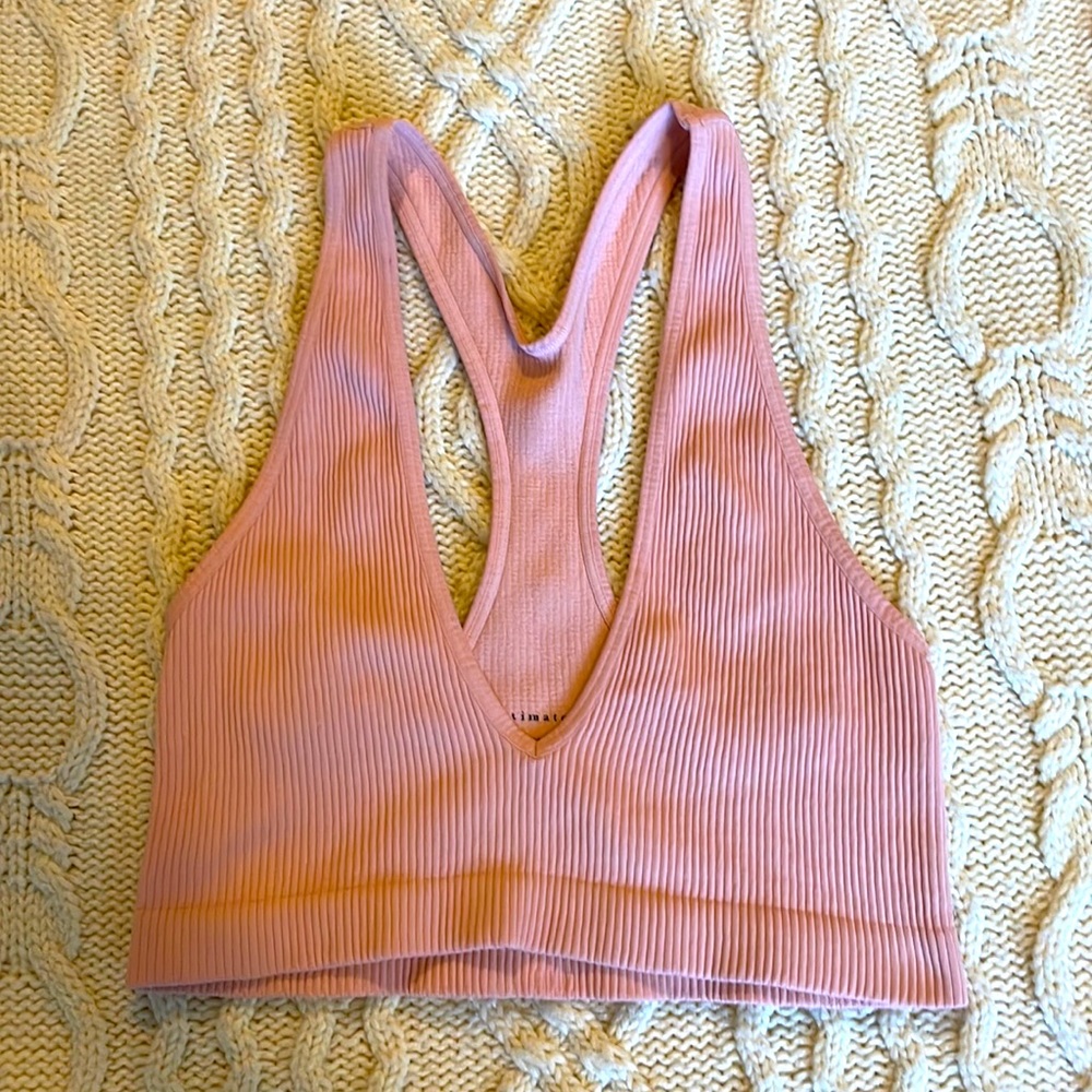 NWOT Intimately Free People Seamless Ribbed Bralette, M/L, Peach